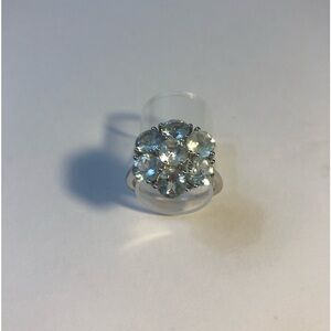 NIB Natural 5 ct sz 5.5 Aquamarine ring, sterling silver